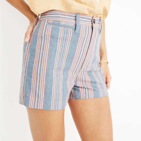 Madewell Pants - Madewell Emmett Shorts in Rainbow Stripe 25